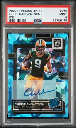 2022 Panini Donruss Optic Christian Watson Ice Auto /15