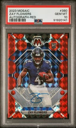 2023 Panini Mosaic Zay Flowers Autograph-Red