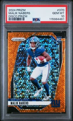 2024 Panini Prizm Malik Nabers Disco Prizm #370 PSA 10