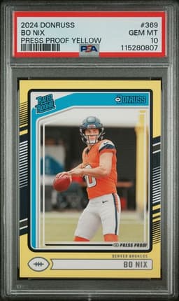 2024 Panini Donruss Bo Nix Press Proof Yellow