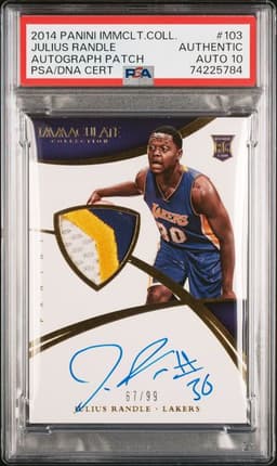 2014 Panini Immaculate Collection Julius Randle Autograph Patch #103 PSA Authentic/Auto 10
