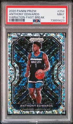 2020 Panini Prizm Anthony Edwards Variation-Fast Break #258 PSA 9