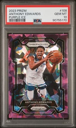 2023 Panini Prizm Anthony Edwards Purple Ice #108 PSA 10