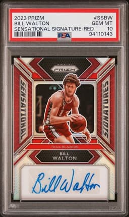 2023 Panini Prizm Sensational Signatures Bill Walton Sensational Signature-Red #SSBW PSA 10