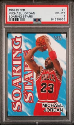 1997 Fleer Michael Jordan Soaring Stars PSA 8