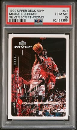 1999 Upper Deck MVP Michael Jordan Silver Script Promo PSA 10