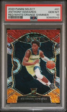 2020 Panini Select Anthony Edwards Red/White/Orange Shimmer #61 PSA 10