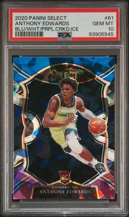 2020 Panini Select Anthony Edwards Blu/Wht/Prpl.Crkd.Ice #61 PSA 10