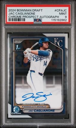2024 Bowman Draft Jac Caglianone Chrome Auto PSA 9