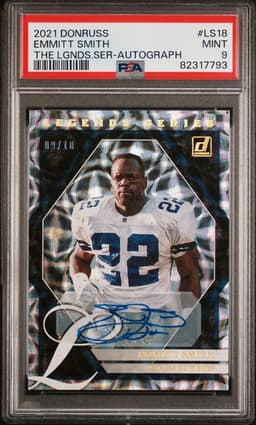 2021 Donruss Emmit Smith Legends Signatures Auto PSA 9