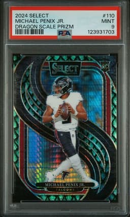 2024 Panini Select Football Michael Penix Jr Dragon /81 PSA 9