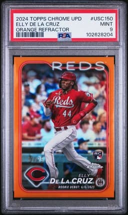 2024 Topps Chrome UPD Elly De La Cruz Orange PSA 9