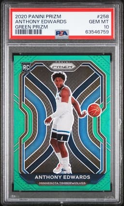 2020 Prizm Anthony Edwards Green Prizm PSA 10