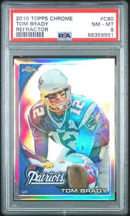 2010 Topps Chrome Tom Brady Refractor PSA 8