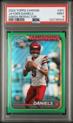 2024 Topps Chrome Jayden Daniels Green Refractor PSA 9