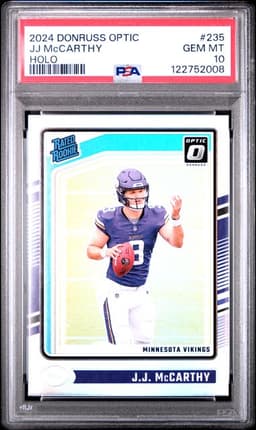 2024 Panini Donruss Optic 235 JJ McCarthy Holo PSA 10