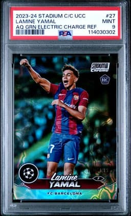 2023-24 Stadium Club Lamine Yamal Electric Green PSA 9