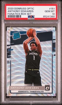 2020 Panini Donruss Optic Anthony Edwards Fanatics Box Set #151 PSA 10