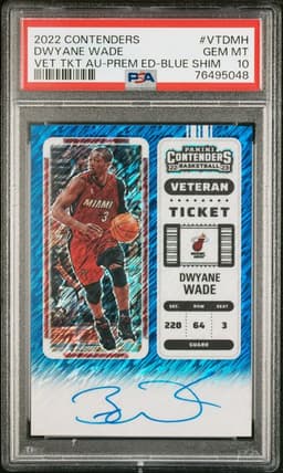 2022 Contenders Dwayne Wade Blue Auto /199 PSA 10