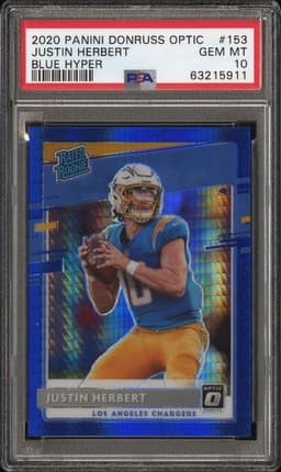 2020 Optic Justin Herbert Blue Hyper PSA 10