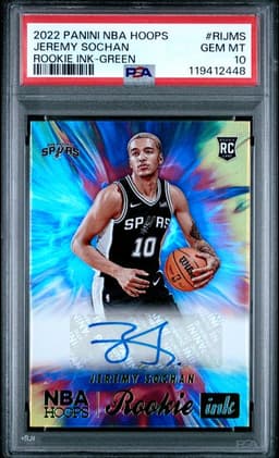 JEREMY SOCHAN 2022-23 NBA HOOPS ROOKIE INK AUTOGRAPH GEM RC AUTO PSA 10