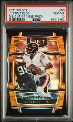 2021 Select Justin Fields Die-cut Orange Prizm PSA 10