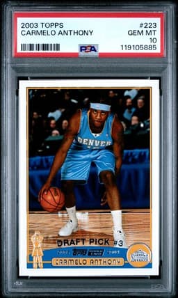 2003 Topps Carmelo Anthony PSA 10